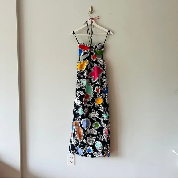 knee length dresses for ladies Mara Hoffman Celia Cutout Maxi Dress Black Cotton Size Small – Celebrity  Owned main image 0